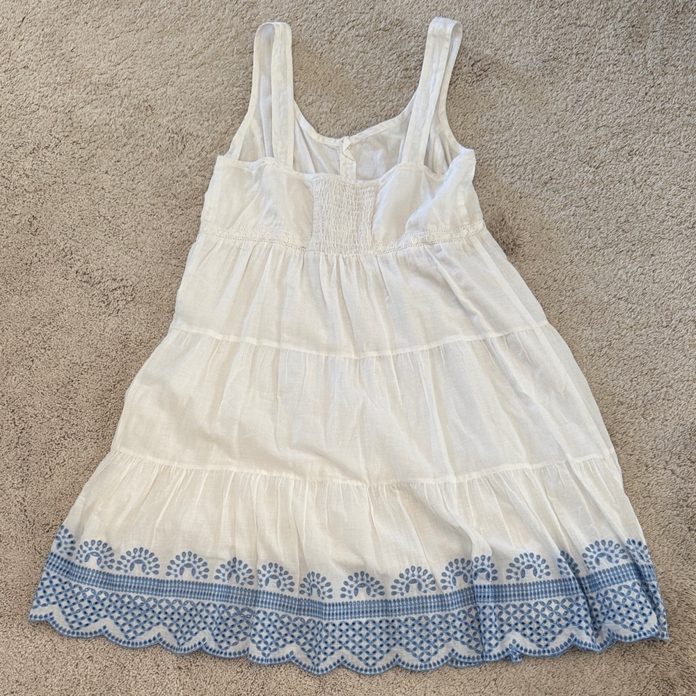 Seraphine White and Blue Midi Dress maternity - Picture 2 of 3